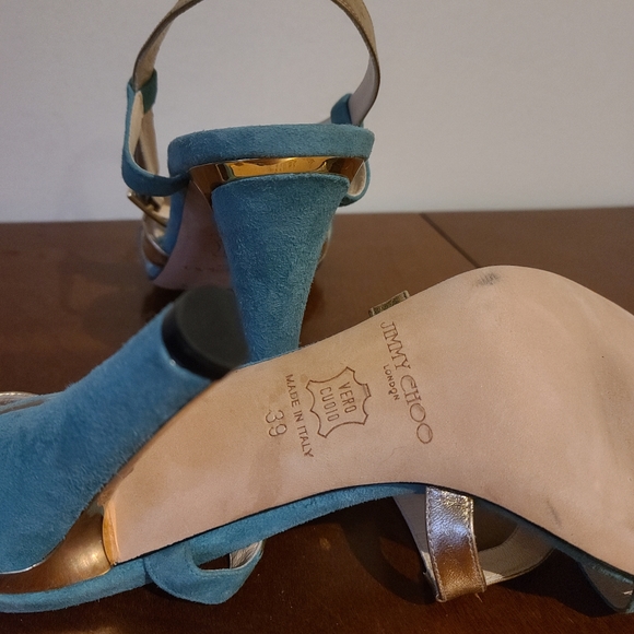 Jimmy Choo Blue and Gold Sandal sz39 - Picture 3 of 3